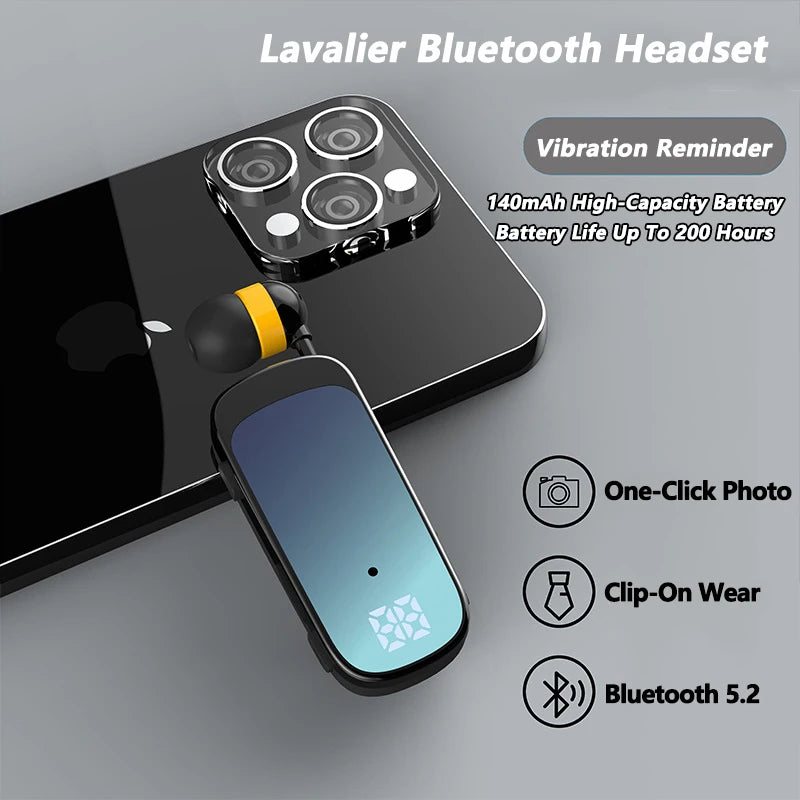 K65 K55 Lavalier Business Bluetooth 5.2 Headphone Talk/Music Time 20 Hours,LED Digital Display,Noice Cancelling Wireless Headset by MVEnergo