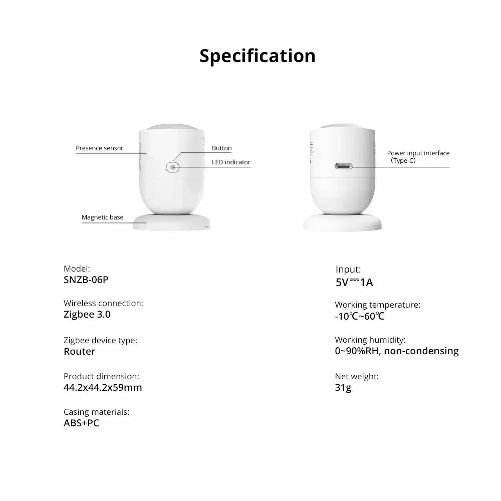 SONOFF SNZB 06P Zigbee Human Presence Sensor SONOFF Bridge Pro SNZB-06P SNZB-03P SNZB-04P SNZB-02D Sonoff Switch SNZB-02P