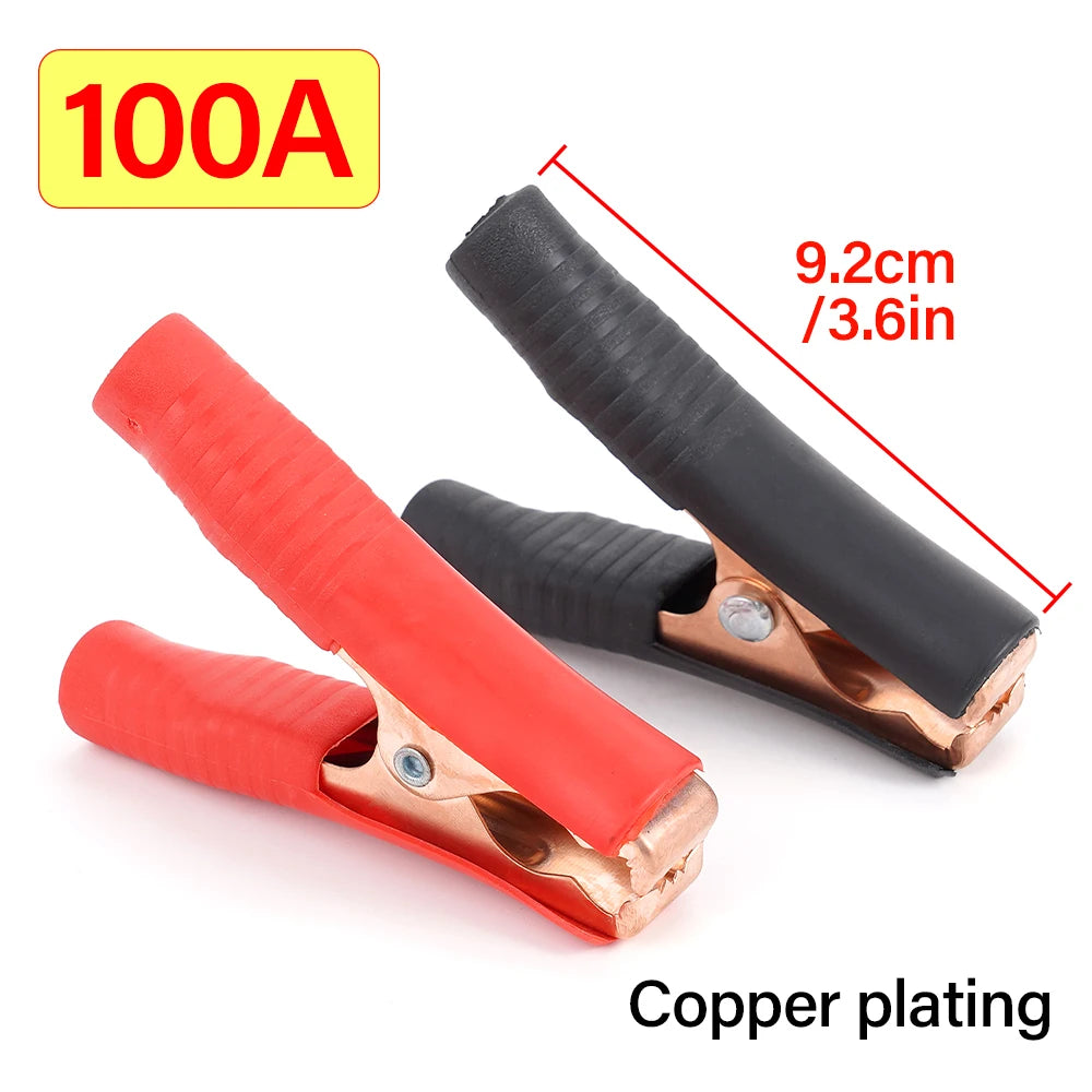 1pair 100A Electrical Alligator Clips car Battery Clamps For Car Test Probe Crocodile Clip Connector Electrical DIY Tools