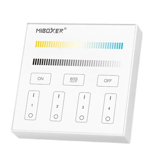 Miboxer B0 B1 B2 B3 B4 B8 2.4GHZ LED Touch Panel Remote 4-Zone/8-Zone Dimming Controller for Single Color/RGB+CCT/RGBW/ LED Lamp
