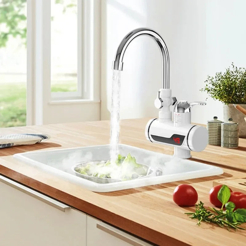 3000W EU Plug Instant Electric Water Heater Shower Digital Display 220V Kitchen Bathroom Tankless Hot Water Faucet Heater by MVEnergo