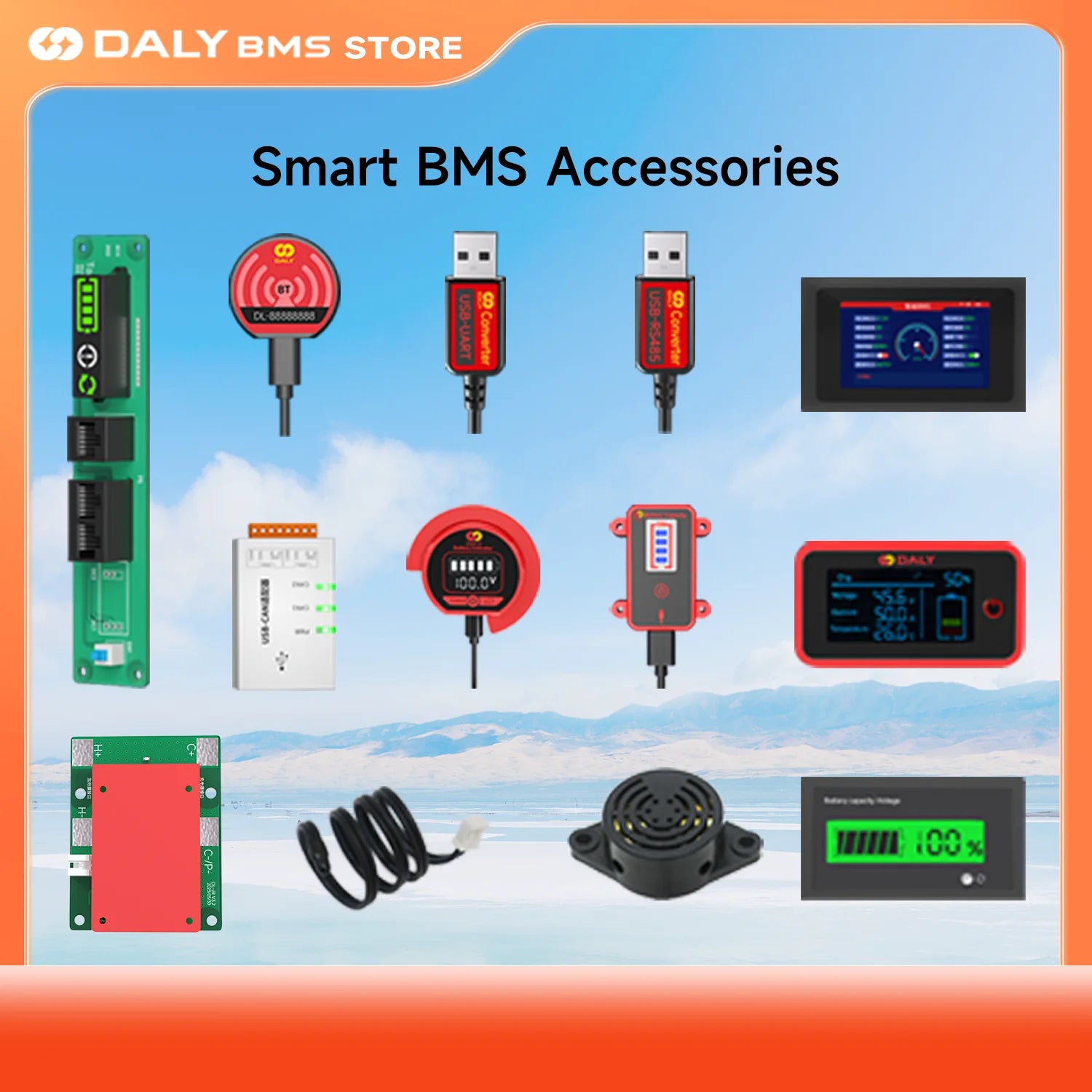 Daly BMS Accessories Bluetooth WIFI Module LCD Screen Cable Inverter Communication Board DalyBMS New Version