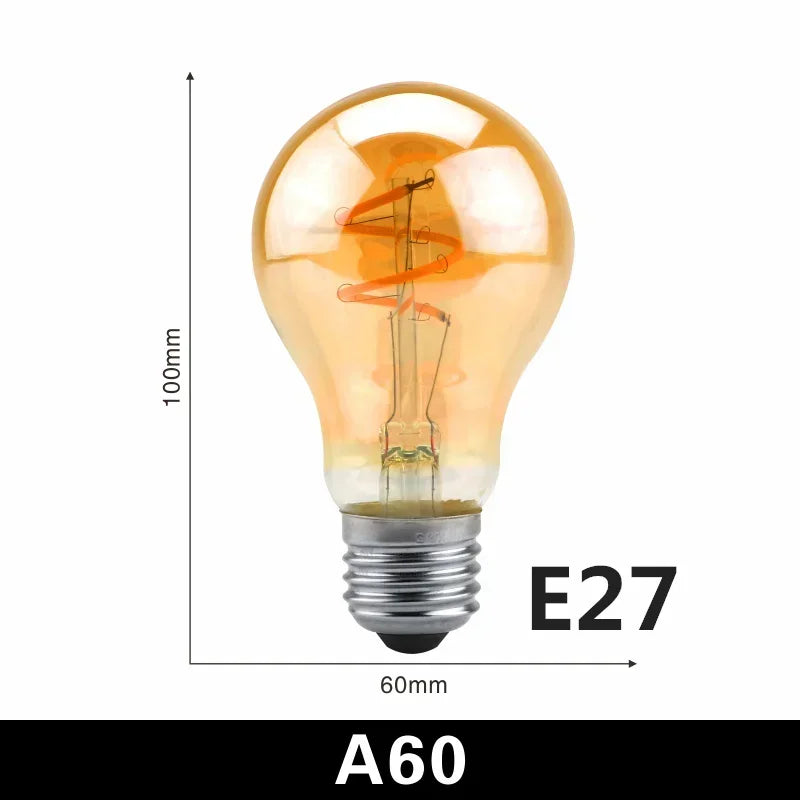 E14 E27 Spiral Light G80 G95 G125 LED Filament Bulb 220V 4W 2200K Retro Vintage Lamps Decorative Lighting Dimmable Edison Lamp by MVEnergo