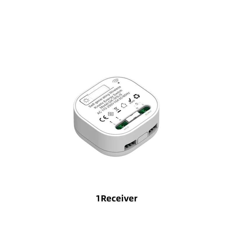 Lunzo RF 433 Self-generating Wireless switch 1 gang No Battery Required Self-Powered Waterproof Remote Control Light Swit by MVEnergo