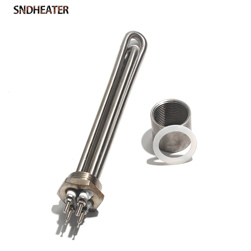 SNDHEATER 12V 24V 36V 48V Water Immersion Heater Low Voltage G1 1/4" DN25 1Inch Thread Induction Heating Tube 304SUS 300W-1.5KW by MVEnergo