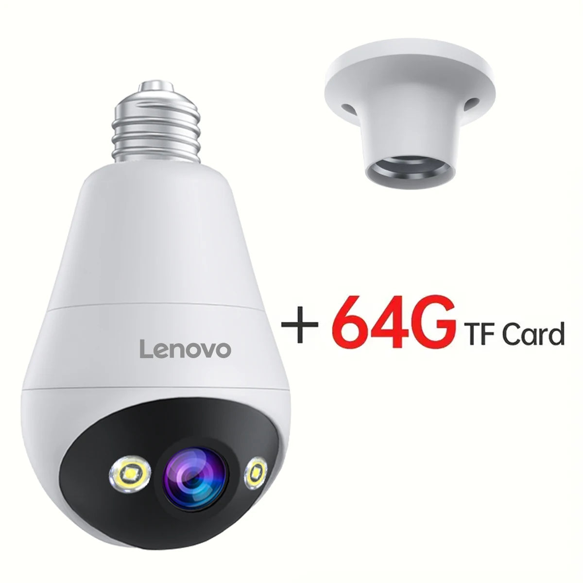 Lenovo 3MP WIFI E27 Bulb Security Camera Full Color Night Vision Two-Way Voice Intercom Smart Home Wireless Camera by MVEnergo