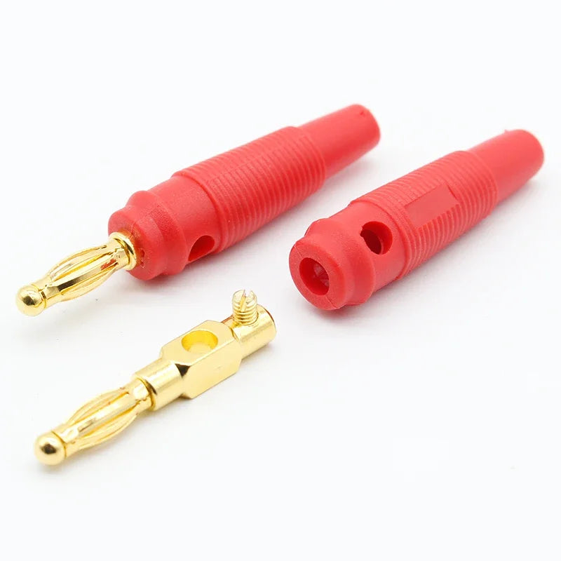 4pcs New 4mm Plugs pure copper Gold Plated Musical Speaker Cable Wire Pin Banana Plug Connectors by MVEnergo