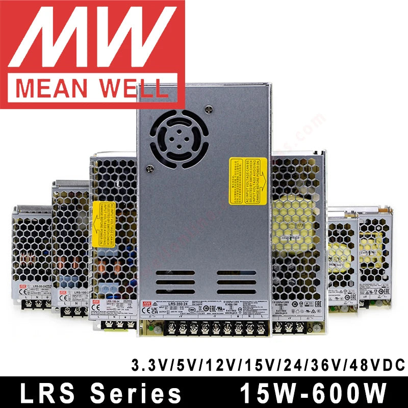 Original Mean Well RS-15/25 LRS-35/50/100/150/200/350/450/600 Series Meanwell 3.3V 5V 12V 15V 24V 36V 48V Switching Power Supply by MVEnergo