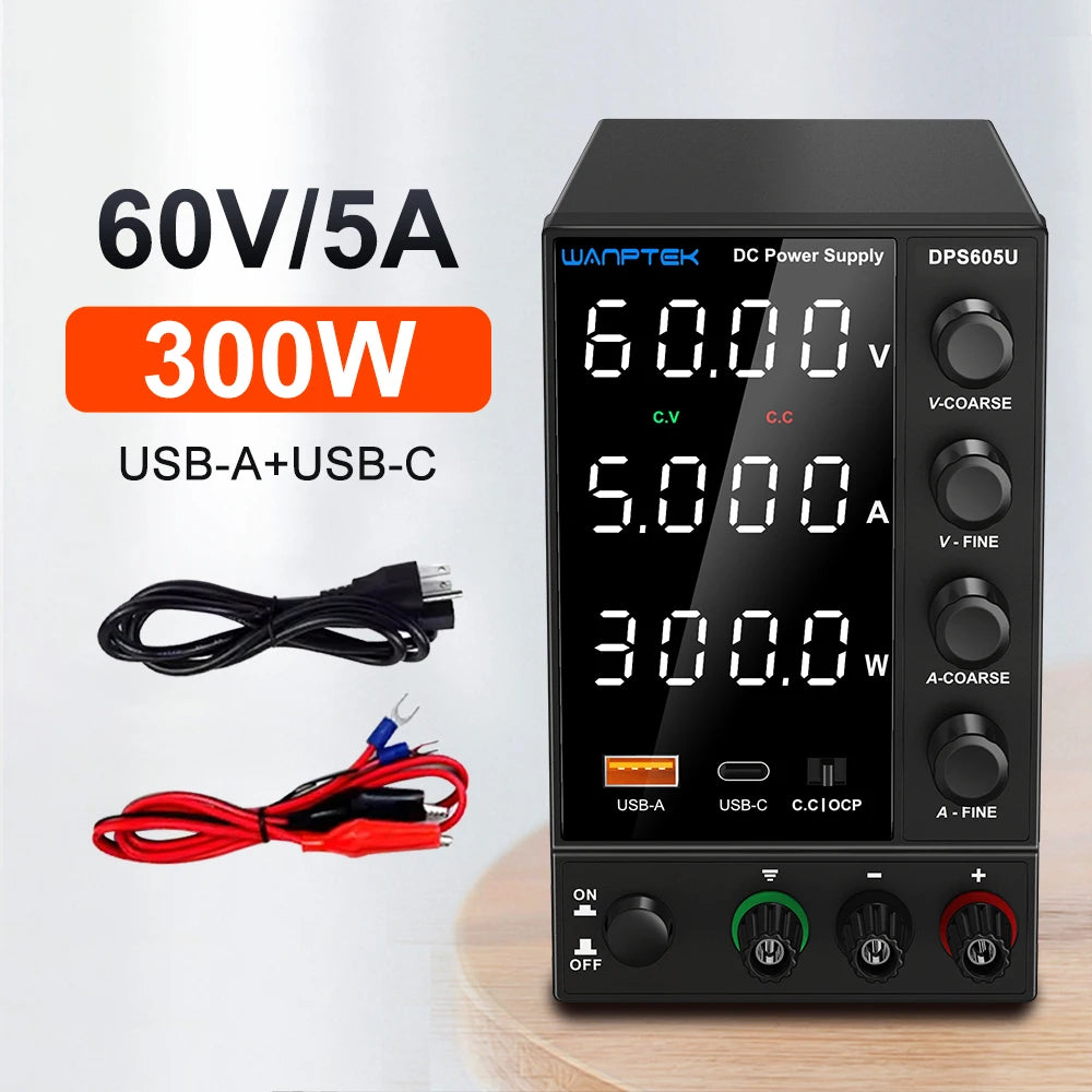 Wanptek DC Power Supply 30V 10A 5A Variable Bench Power Supply Adjustable Lab Power Supply 60V 5A 120V 3A Voltage Regulator by MVEnergo