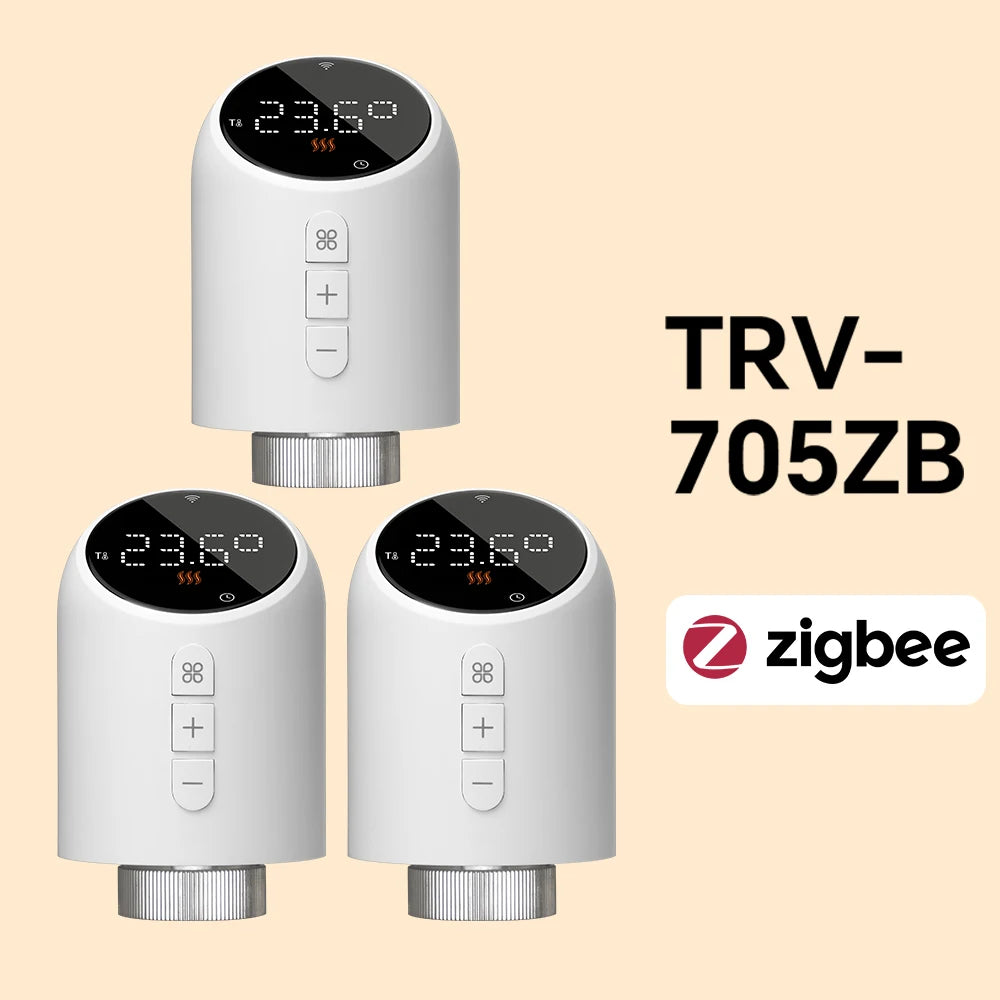 Smart Home TRV Thermoregulator Programable Heating Thermostat Valve Tuya WIFI Zigbee Radiator with Google Home Alexa
