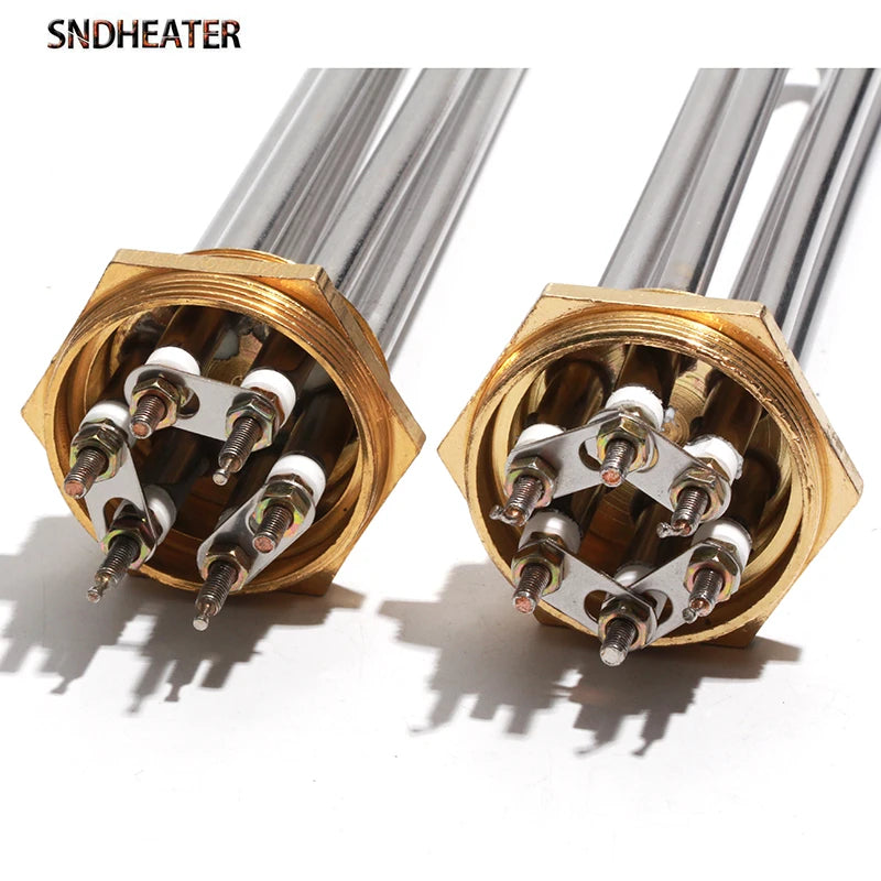 SNDHEATER Electric Water Heater DN32 DN40 DN50 Immersion Heating Element SUS304 220V Tubular Booster 3KW 4.5KW 6KW 9KW 380V 12KW