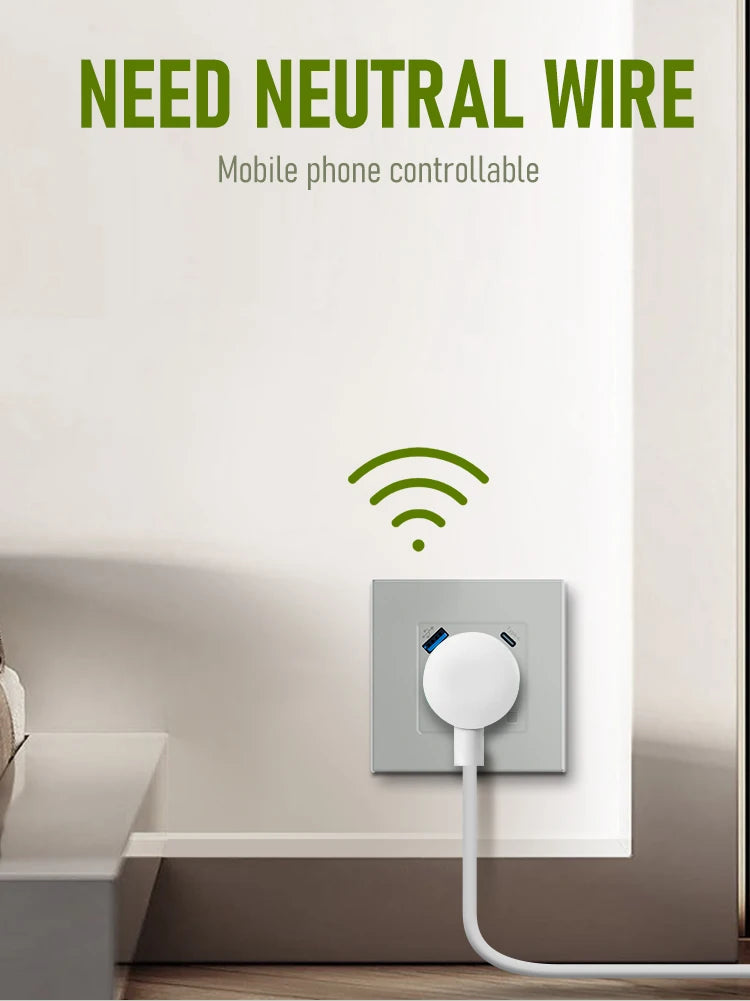 Wifi Smart Sockets Type-c USB Fast Charging Timing Function EU Socket Work With Tuya  Alice Alexa 220V Wall Socket