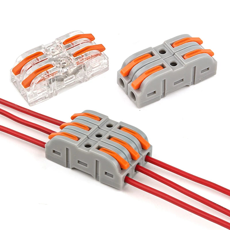 Lever Wiring Connector Fast Compact Splicing Electrical Connector Butt Terminal 1 to 1 Inline Wire Connector Connect 28-12 AWG