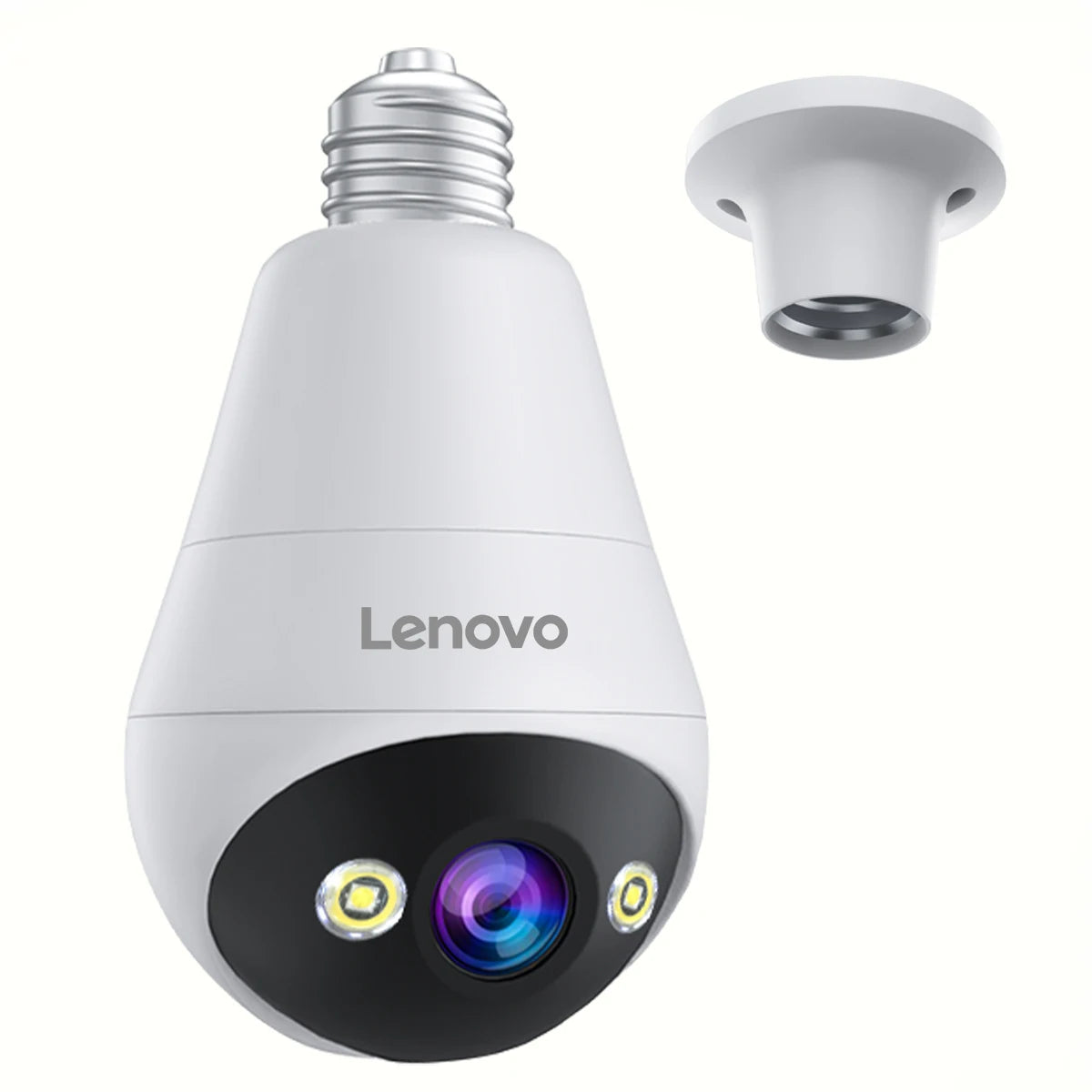 Lenovo 3MP WIFI E27 Bulb Security Camera Full Color Night Vision Two-Way Voice Intercom Smart Home Wireless Camera by MVEnergo