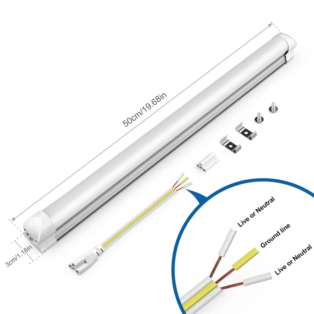 50CM T5 T8 Aluminum LED Light Tube 15W 25W LED Lamp Tube 220V For Desk Work Shop Garage Warehouse Kitchen Cabinet Lighting by MVEnergo