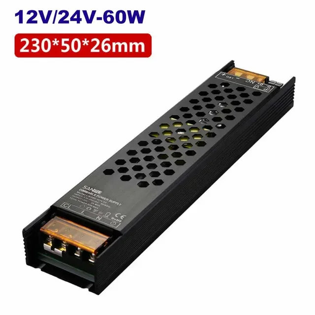 DC12V/24V 60W 100W 150W 200W 250W 300W Dimmable LED Driver Aluminum Triac & 0-10V Dimming Power Supply Lighting Transformer