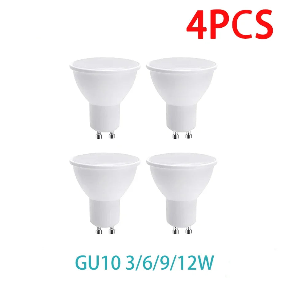 4PCS LED Spotlight Bulb GU10 AC220V 3W 6W 9W 12W 180 Degree Beam Angle High Lumen Indoor LED Energy Saving Lights Bulb by MVEnergo