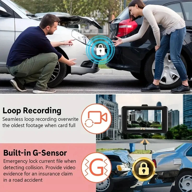 Dash Cam for Cars WIFI APP Car DVR 2/3lens Front Camera Video Recorder Rear View Camera for Vehicle Black Box Car Assecories by MVEnergo