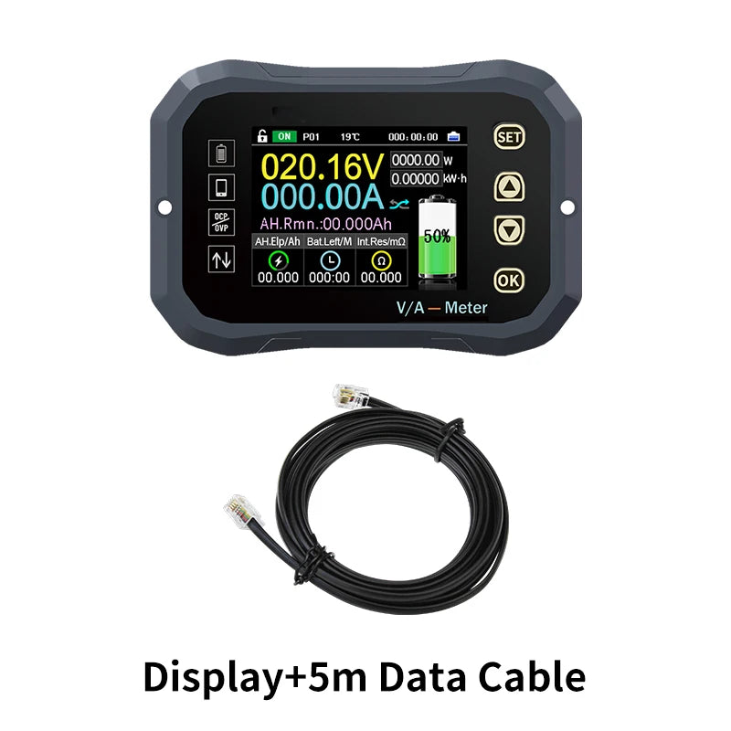 Battery Monitor Bluetooth KL-F DC 0-120V 0-600A Battery Tester Voltage Current VA Meter Battery Coulomb Meter Capacity Indicator