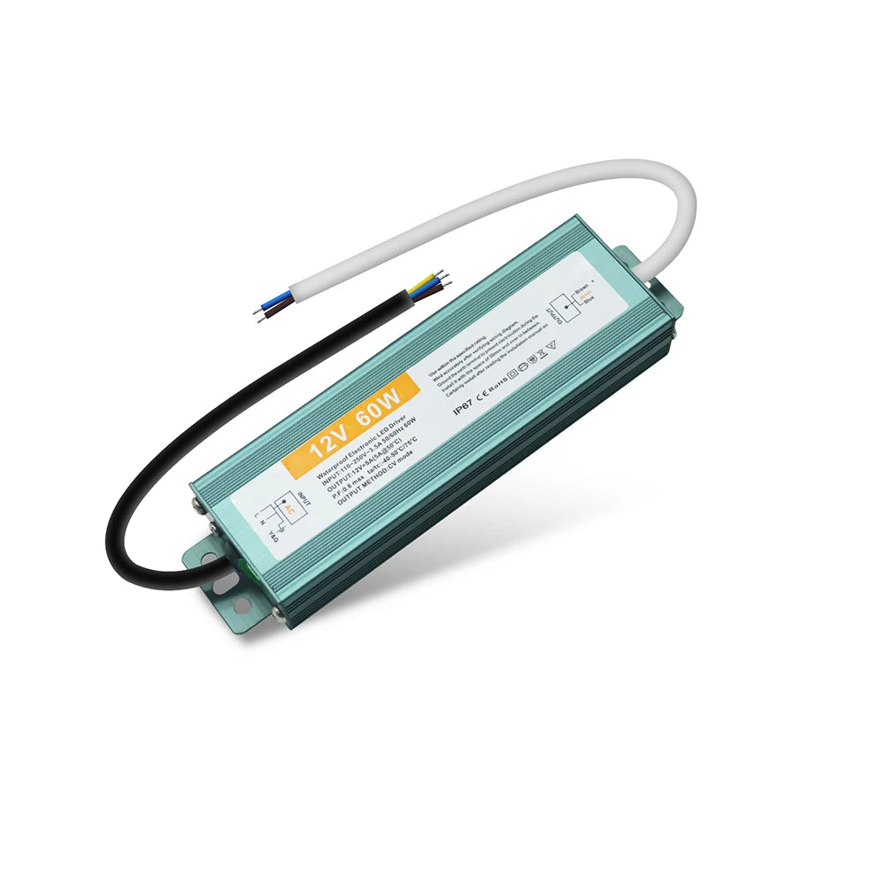IP67 Waterproof Power Supply AC 110 240V 250V to DC 12V 24V LED Driver for Outdoor LED Strip Lights CCTV Camera Power Converter by MVEnergo
