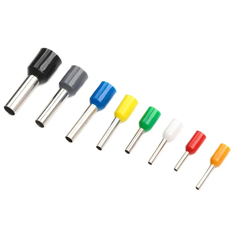 400 Pcs Durable Wire Connect Insulated Connector Crimp Terminator Cold Pressed Insulated Termina E0508 7508 1008 1510 2512 4012