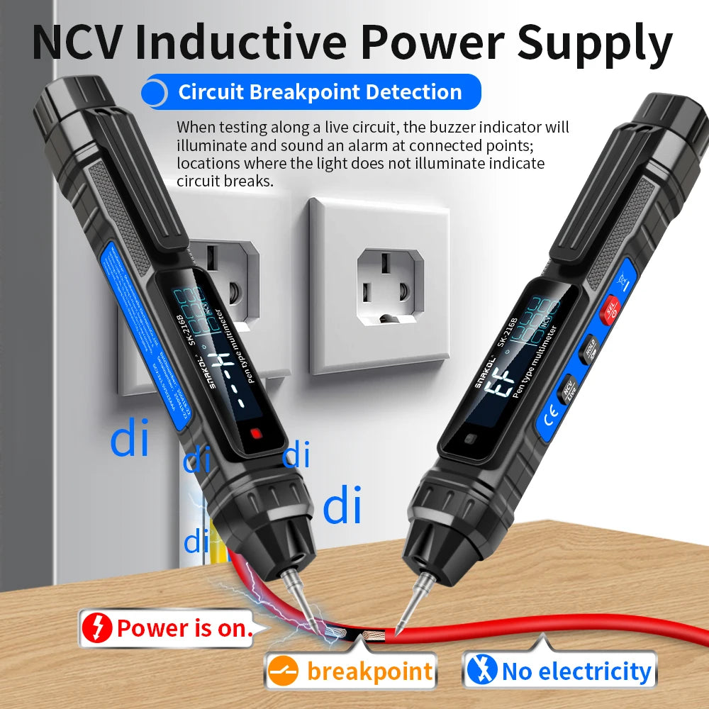 SK-216B Smart Pen-type Digital Multimeter Voltage Detector Auto Range Tester Ohm NCV Capacitance Frequency Measurement Tool by MVEnergo