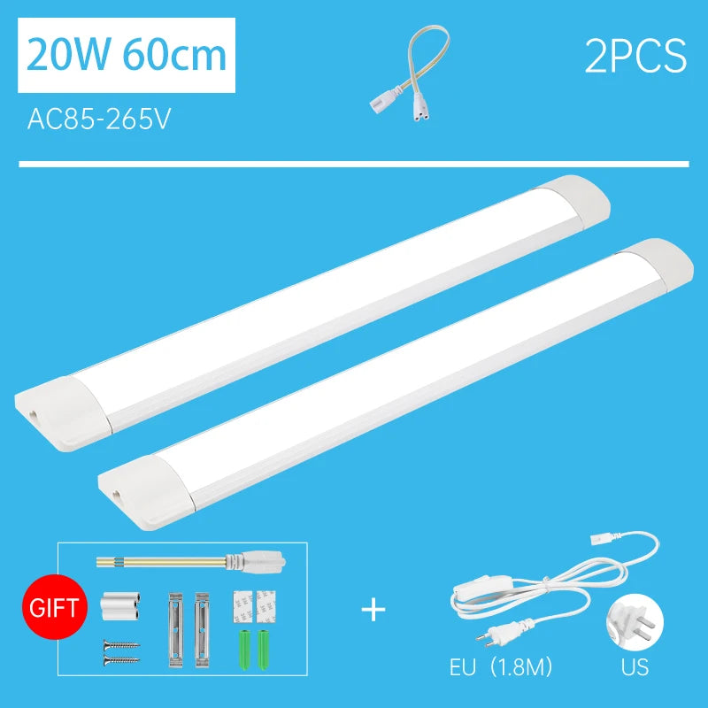 Led Tube Light With 1.8m Switch Wire 30cm 50cm 60cm Kitchen Lamp For Living Room Bedroom Under Cabinet Lights Bar Led Tube Lamp by MVEnergo