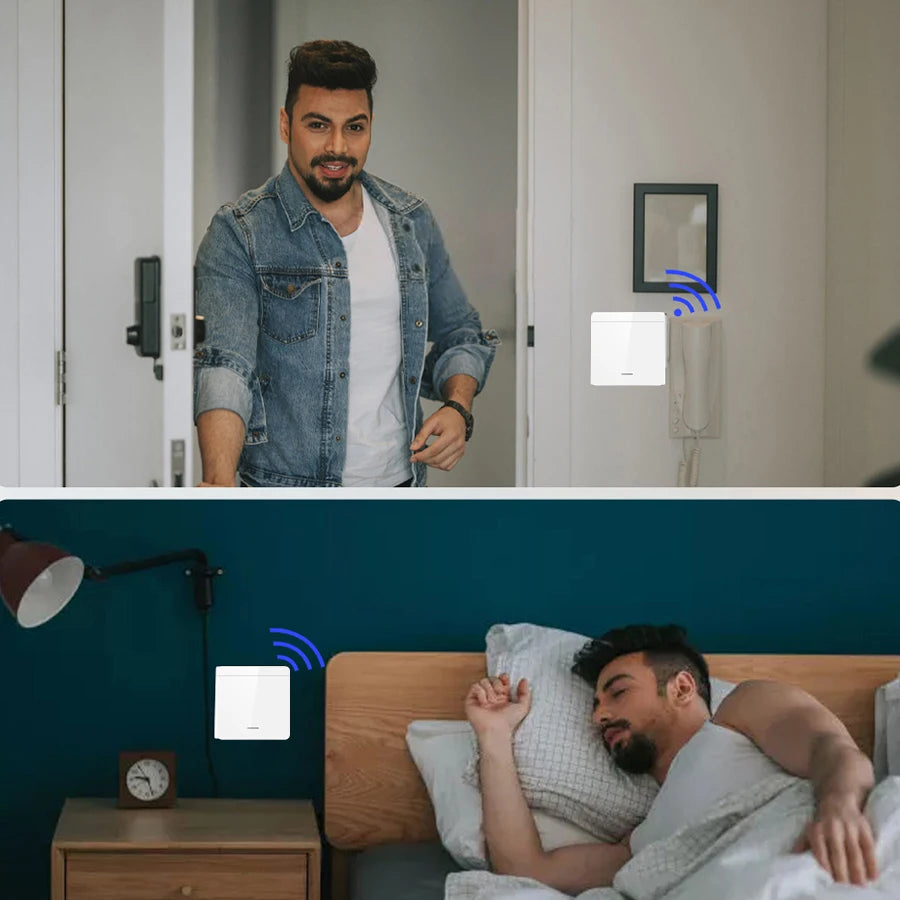 Wireless ON OFF Switch RF433 Module Remote Control Light Switch 1/2/3 Gang Wall Switch for Light Bulb Chandelier 10A 110V 220V by MVEnergo